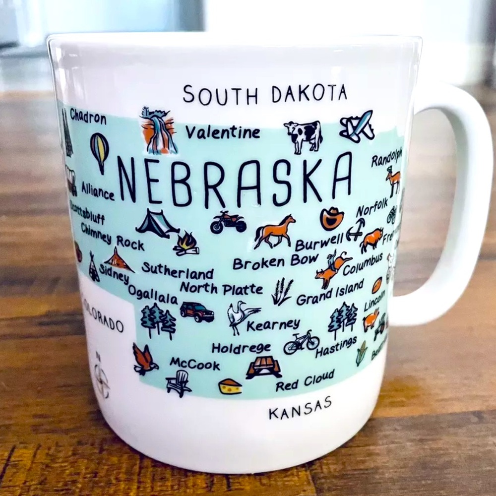 NWT My Place Nebraska Map 28oz Jumbo Coffee Mug